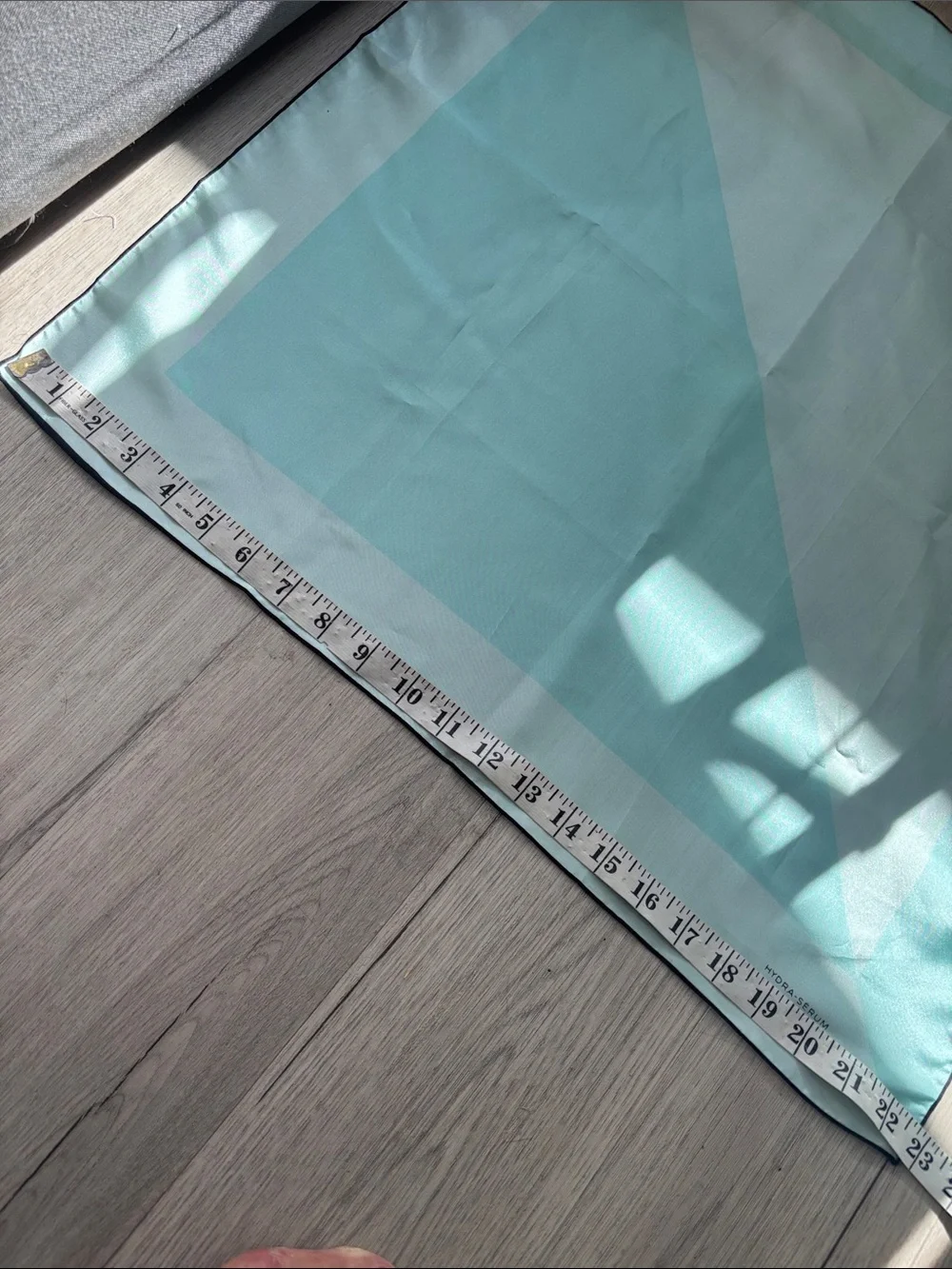 Light Aqua Neck Scarf with Black Trim silk scarf